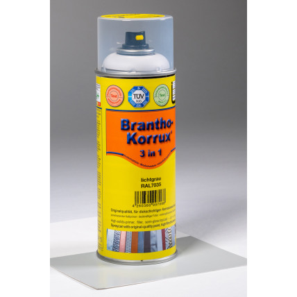 Vienkomponenta pārklājums metāla aizsardzībai pret koroziju Brantho-Korrux 3in1, aerosolā 400ml RAL 7035, A.V. Branth