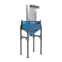 Filtra tvertne ar apaļām uzmavām filtru maisiem lielam putekļu un cieto daļiņu daudzumam Silobag 600 filter, DuPuy